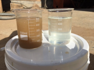 Muddy water Before and After Centrifuge Processing